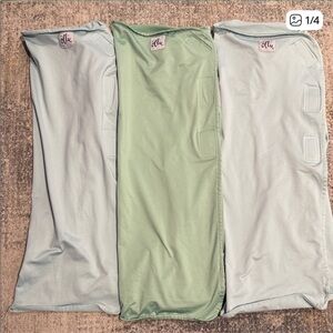 Ollie Swaddle Set in Green and Light Blue